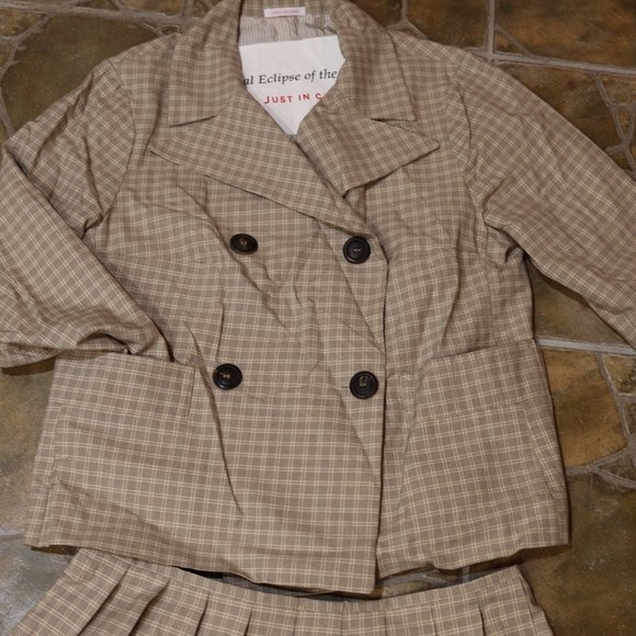 Vintage “Just In Case – Total Eclipse of the Heart” Plaid Skirt Suit – Euro 44 & - Picture 3 of 16